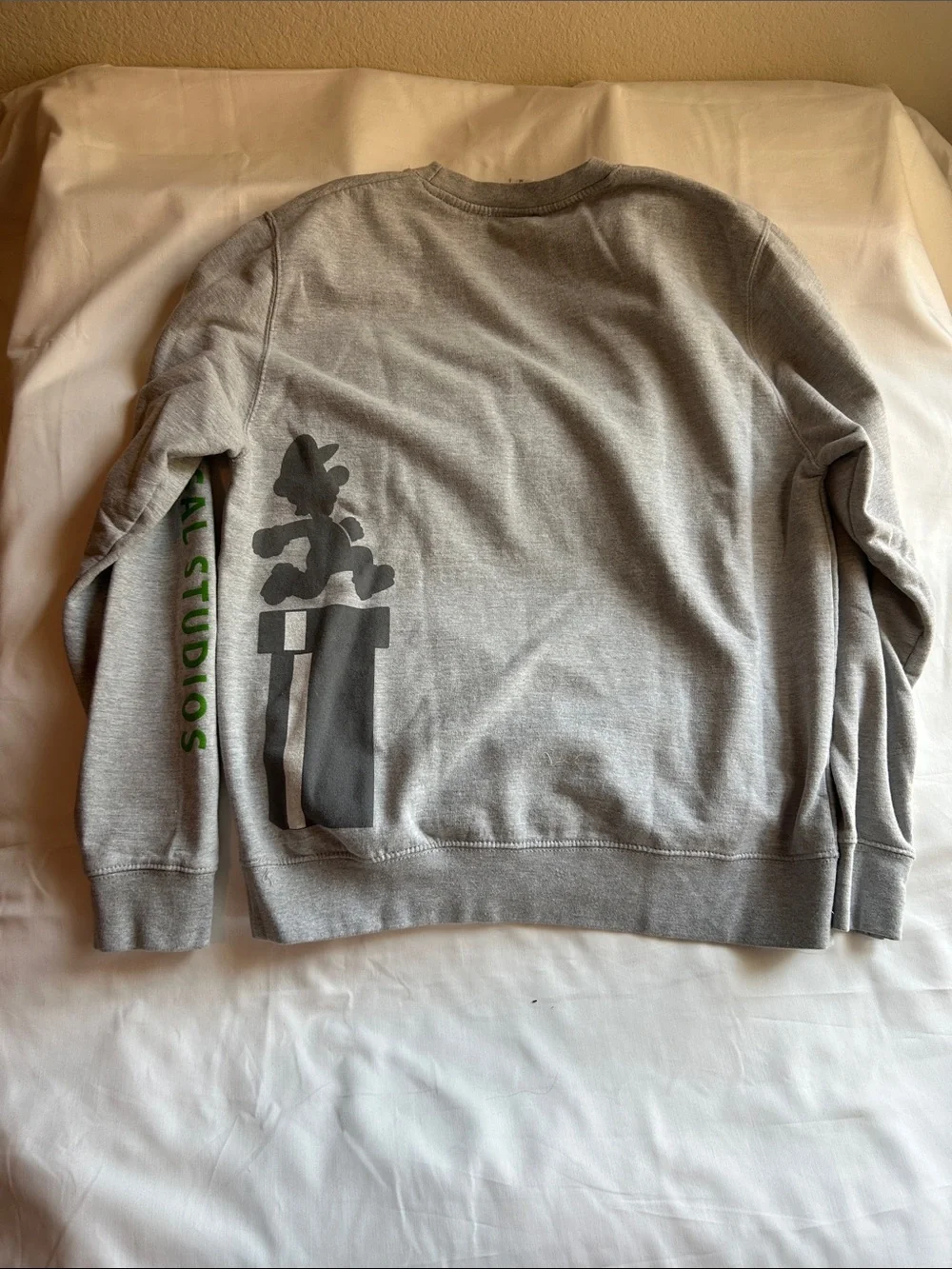 Universal Studios Gray Crewneck Sweatshirt with Green Logo